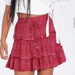 Princess Polly red mini skirt